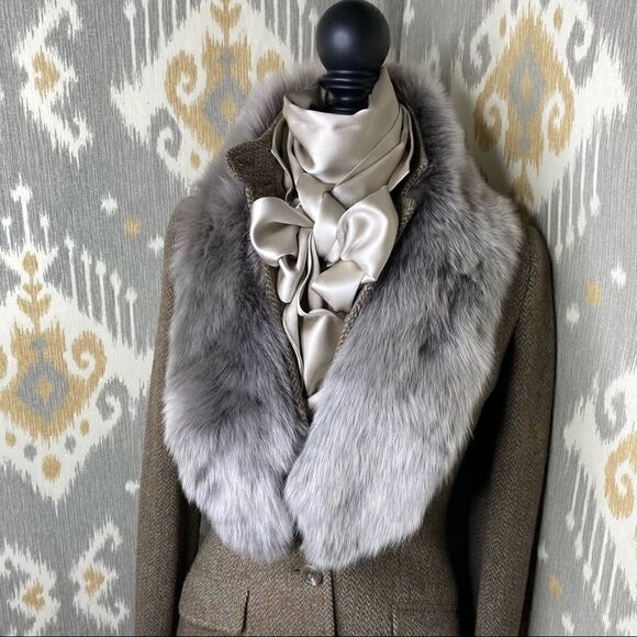 Ralph Lauren Collection * Fall 2014 Gray Italian Lamb Shearling Pull-Thru Collar - Picture 14 of 16
